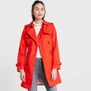 NWT Banana Republic Trench Coat Rain Jacket Belted Waist red XXL tall